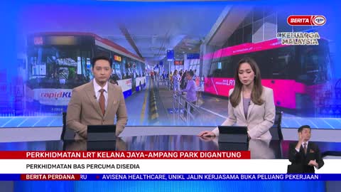 9 NOVEMBER 2022 – BERITA PERDANA – PERKHIDMATAN LRT DIGANTUNG ; PERKHIDMATAN BAS PERCUMA DISEDIA