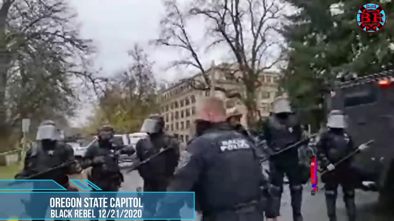 Salem Rally Ends With A Broken Window And AntiFa Filmers Getting Saved By Villain H_T Black Rebel