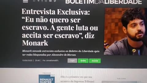 Monark sendo censurado pelo ministro do STF!