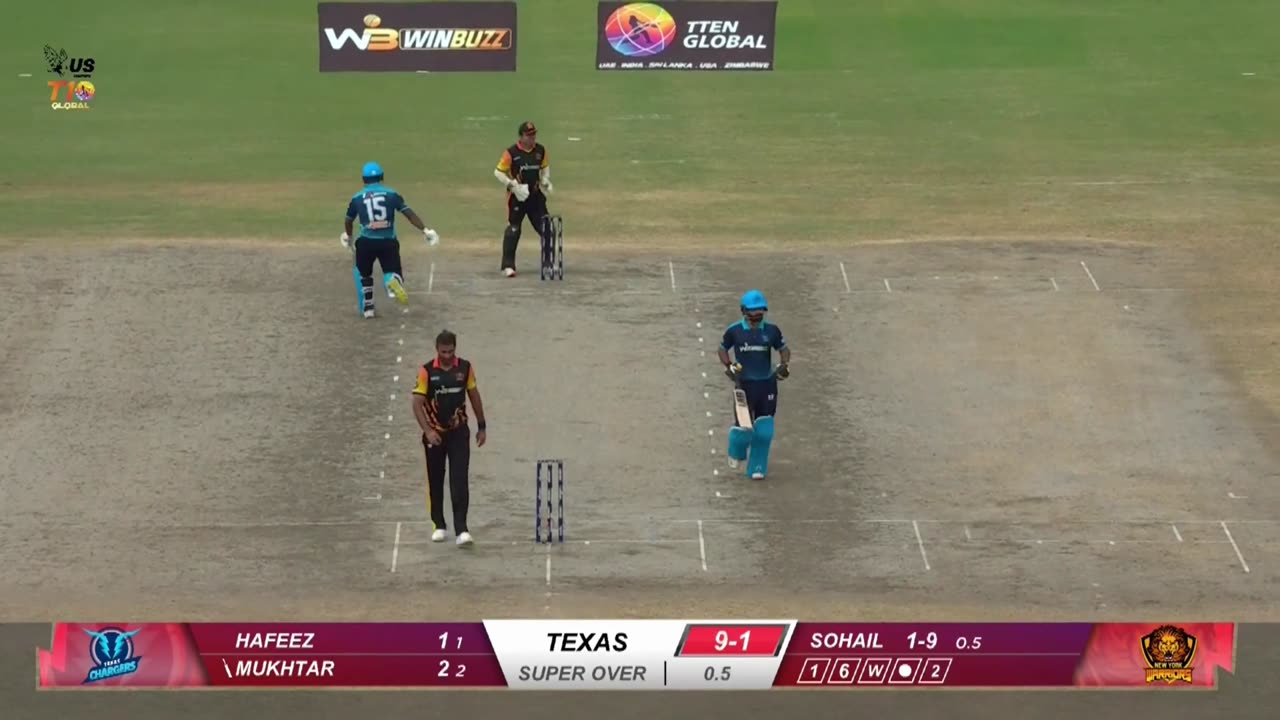 US Masters T10 2023 Final, Super Over Highlights: New York Warriors vs Texas Chargers