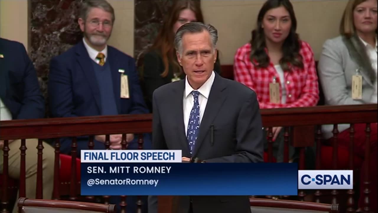 US Sen. Mitt Romney Gives his Farewell Speech on the Senate Floor