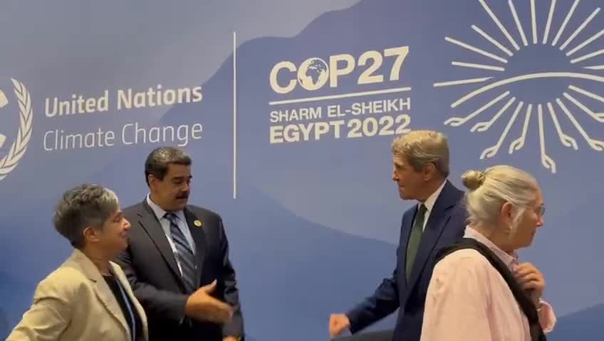 CORDIAL WITH A KILLER: Watch John Kerry Shake Nicolás Maduro's Hand TWICE at COP27