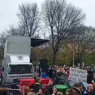 Thousands of parents with their children striking in Dublin today against Mask Mandates & Freedom