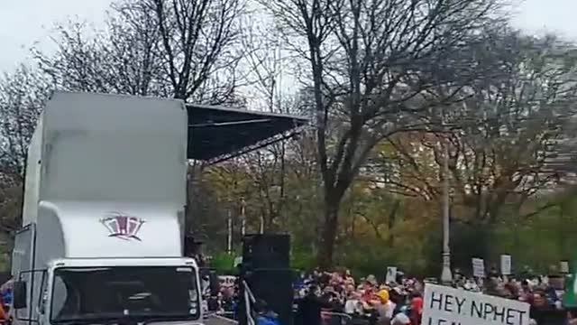 Thousands of parents with their children striking in Dublin today against Mask Mandates & Freedom