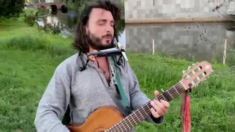 "Bocca di rosa" in versione ONE MAN BAND - Live dai canali olandesi - de André cover