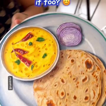 Painting kadhi roti.