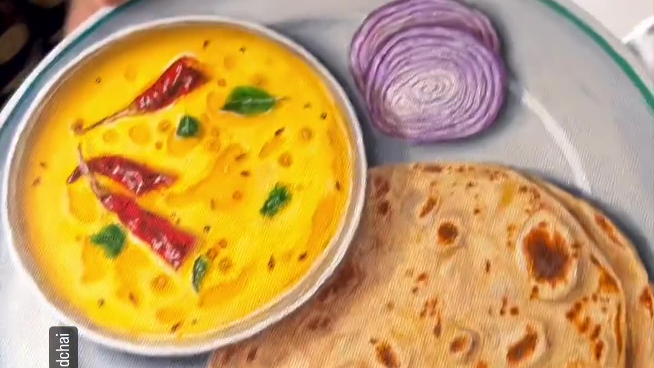 Painting kadhi roti.