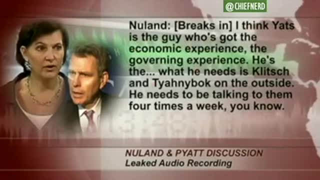 nulans and pyatt leaked audio recording discussing who they want to put in office in the ukraine