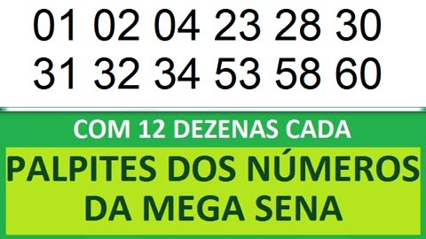 PALPITES DOS NÚMEROS DA MEGA SENA COM 12 DEZENAS my mz m0 m1 m2 m3 m4 m5 m6 m7 m8 m9