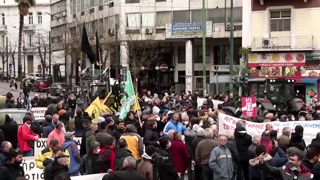 Farmers in Greece protest fuel costs amid Ukraine crisis