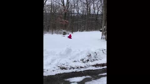 Audra sledding