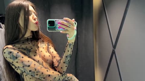 Hot Girl tried Transparent dress 