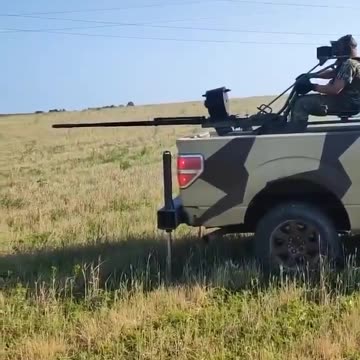 Ukrainian Aircraft Gun Fires on Russian Positions