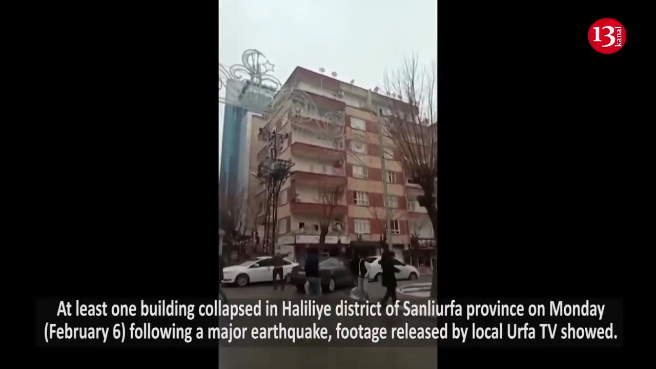 MOMENT- Dramatic video shows building collapsing after Turkey quake