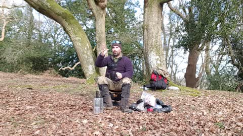 Coffee time L. At Castle hill. Ironage fort. New forest.