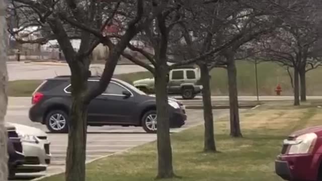 Hes just driving off with the cart