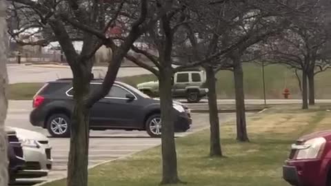 Hes just driving off with the cart