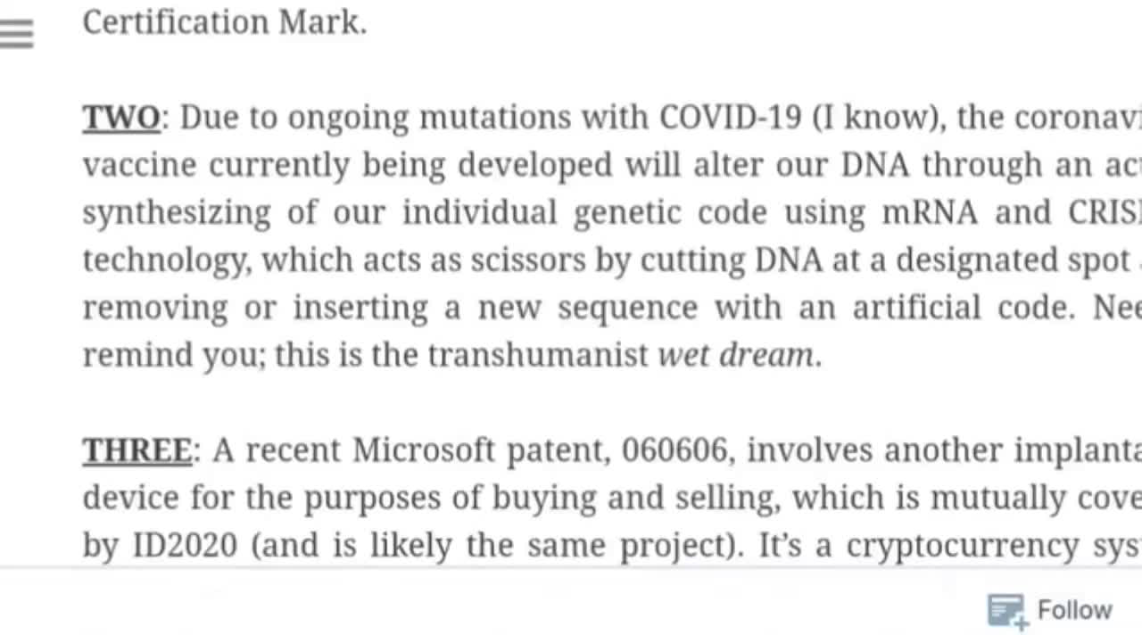 Bill Gates SAYS HIS VACCINE will Change your DNA