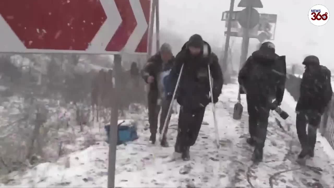 Children and elderly civilians face harsh conditions evacuating Irpin, Ukraine