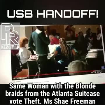 USB Secret Handoff! The same woman with Blonde Braids from Atlanta