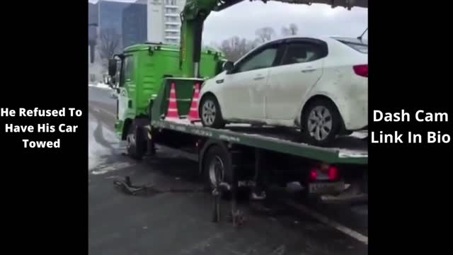 Russian Man He Refused To Get His Car Towed😂