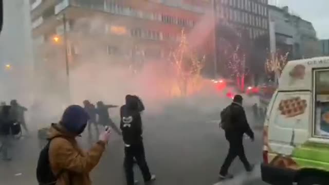 Protests In Brussels Against Health Pass