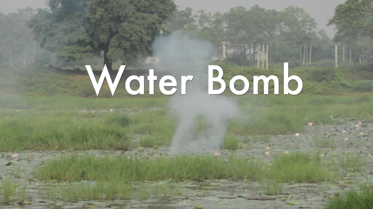 Blasting Water Fire Crackers during Durga Puja (India)