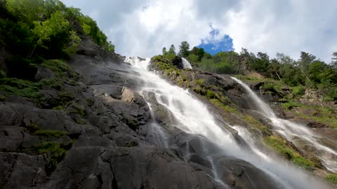 waterfall and river