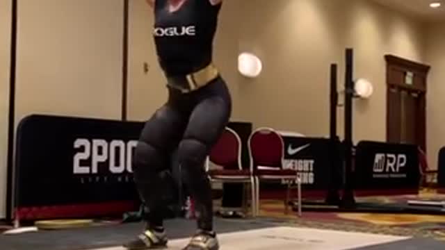 Olympic weightlifter Mattie Rogers hitting a 140kg/309lbs clean and jerk during the USA .