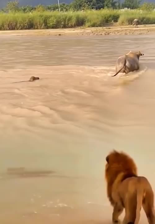 lion attacking buffalo #shorts 2021