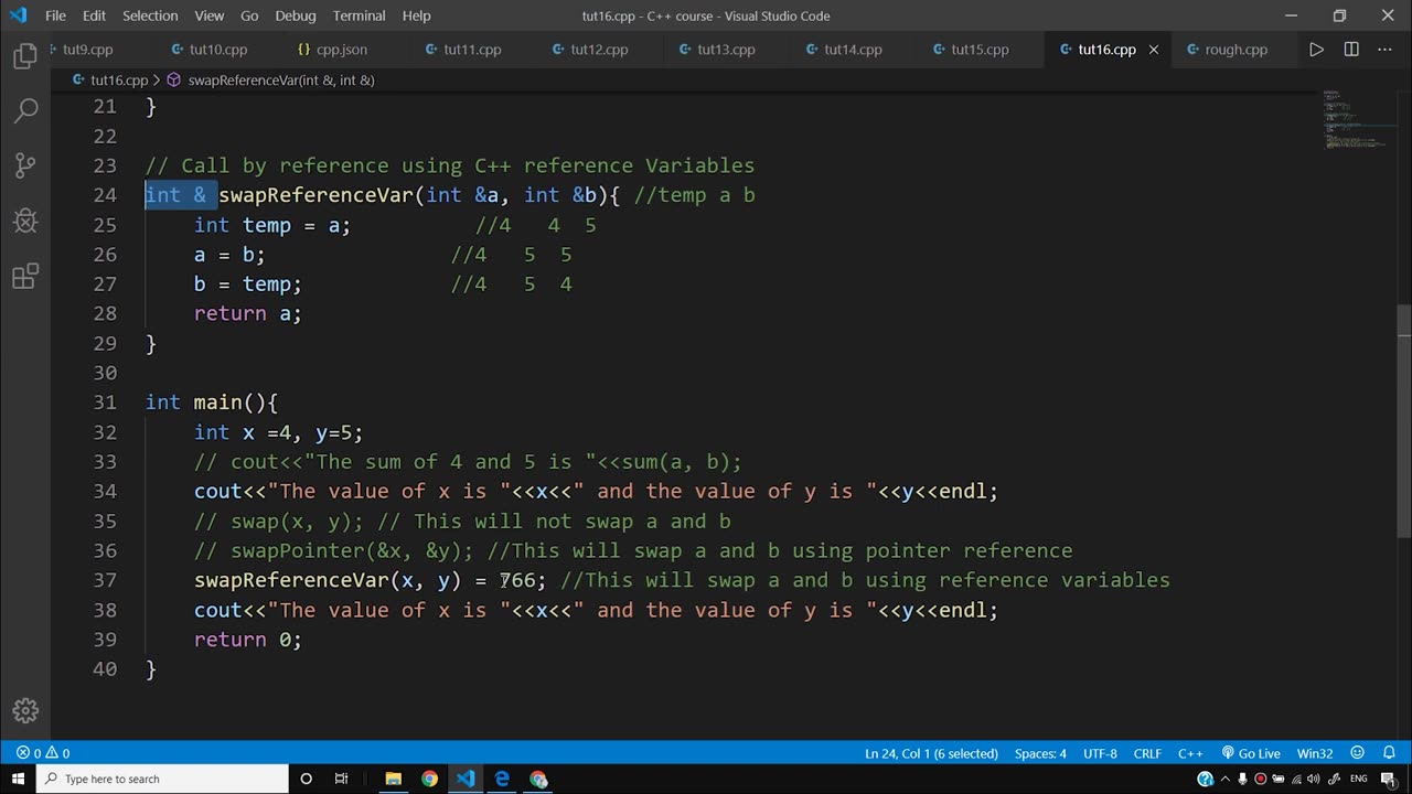 Call by Value & Call by Reference in C++ _ C++ Tutorials for Beginners #16