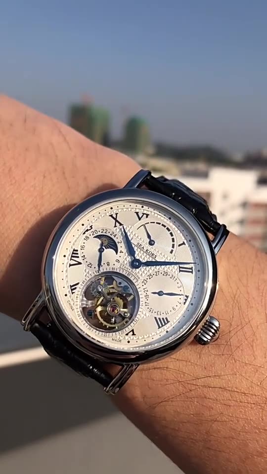 Sugess Seakors-Reloj de pulsera Tourbillon ST8007 para hombre