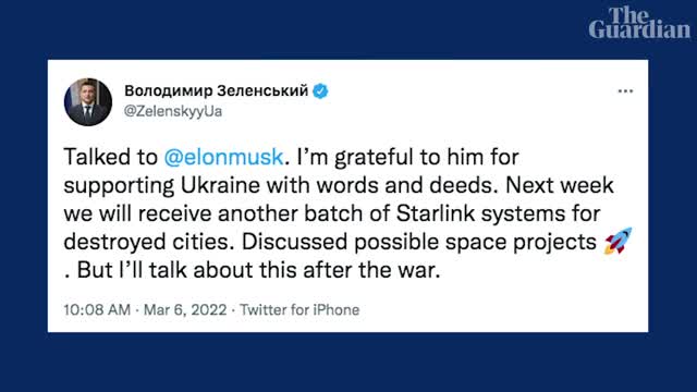 Zelenskiy invites Elon Musk to Ukraine after war following Starlink commitment