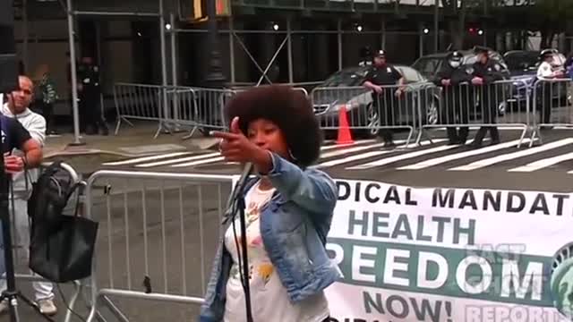 This War Americans " Be Ready To Fight " BLM Activist tell NYPD Officers at Vaccine Rally