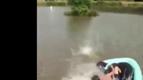 Funny Man falls into water