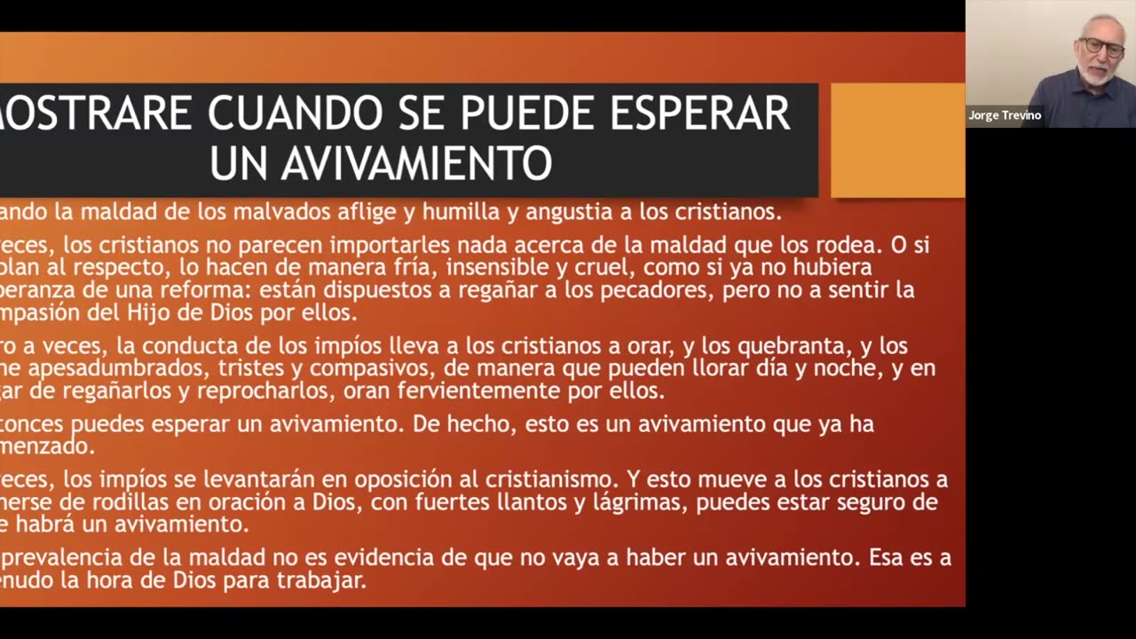 Lección 2, Parte 3; Cuando Esperar un Avivamiento.