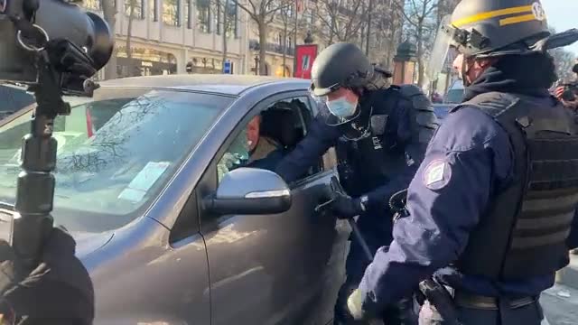 Protests in France people against vaccination.