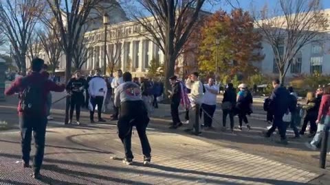 An “anti-Israel protester” throws up a Nazi salute and screams “Heil Hitler”