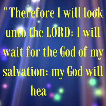 BIBLE VERSE FOR THE DAY ..Therefore I will look unto the LORD; I will wait for the God ...
