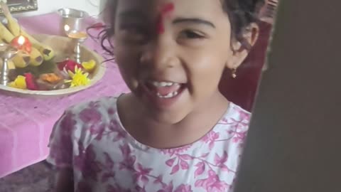 Baby doing pooja#