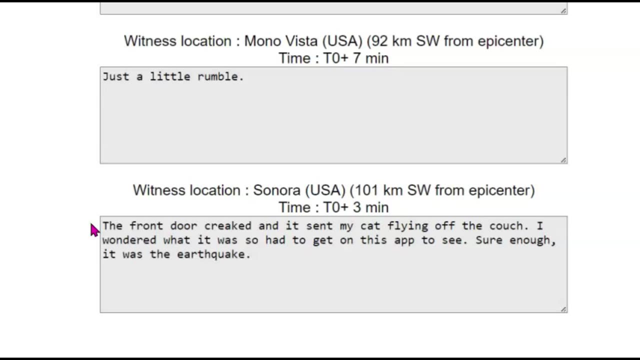 Moderate Earthquake Shakes Walker CA. M 4.3 Felt Reports