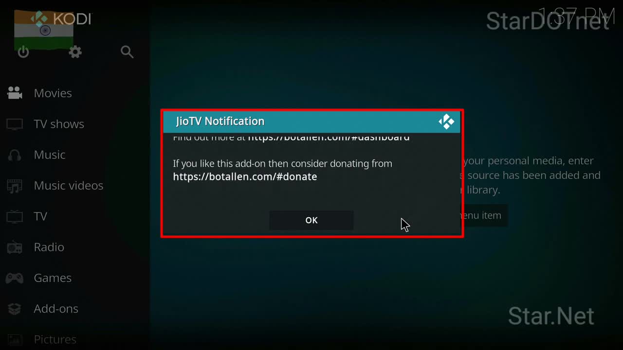 JIO TV के नोटिफिकेशन बंद करें Kodi में - How to turn off JIO TV Notification in Kodi