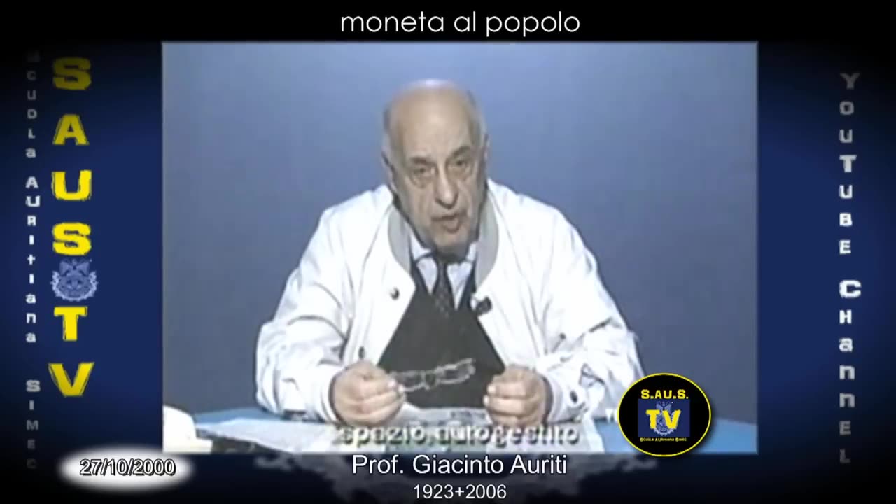 TUTTI I POLITICI SONO I CAMERIERI E GLI SCHIAVI DEI BANCHIERI-27/10/2000 prof.Giacinto Auriti Quando una cosiddetta patriota piace ai dem USA,il motivo è uno:non è una patriota che fa gli interessi del proprio popolo,ma dei suoi padroni