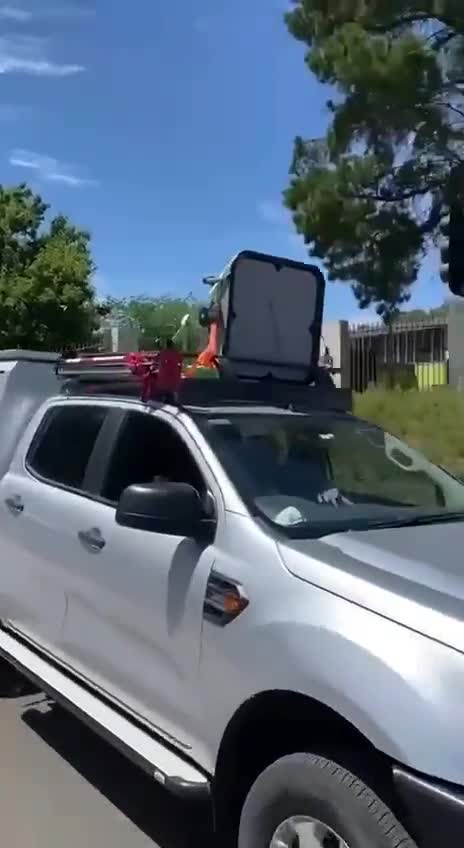 Vehicle with LRAD attached on the top was spotted exiting the freedom camp at Epic Park in Canberra
