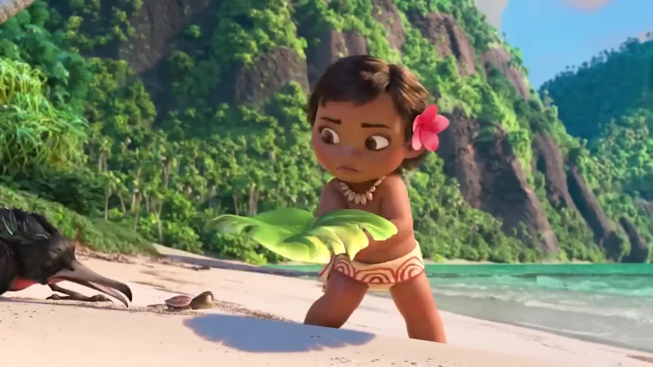 Moana bebé ayuda a una pequeña tortuga | Disney Princesa