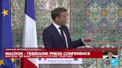 Macron Gives Joint Press Conference With Algeria's President Tebboune