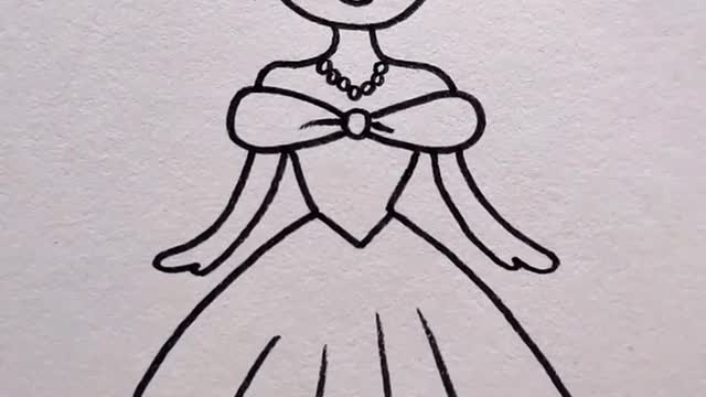 How to draw simple Princess in 1 minute #artkidz #drawing​ #draw​