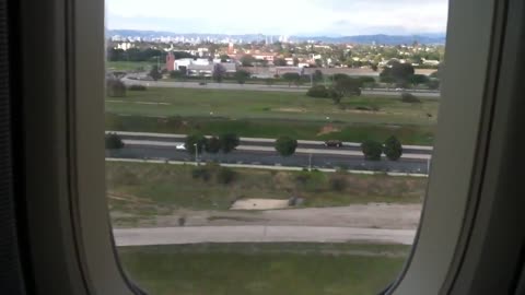 Awesome view of L.A. from a landing airplane