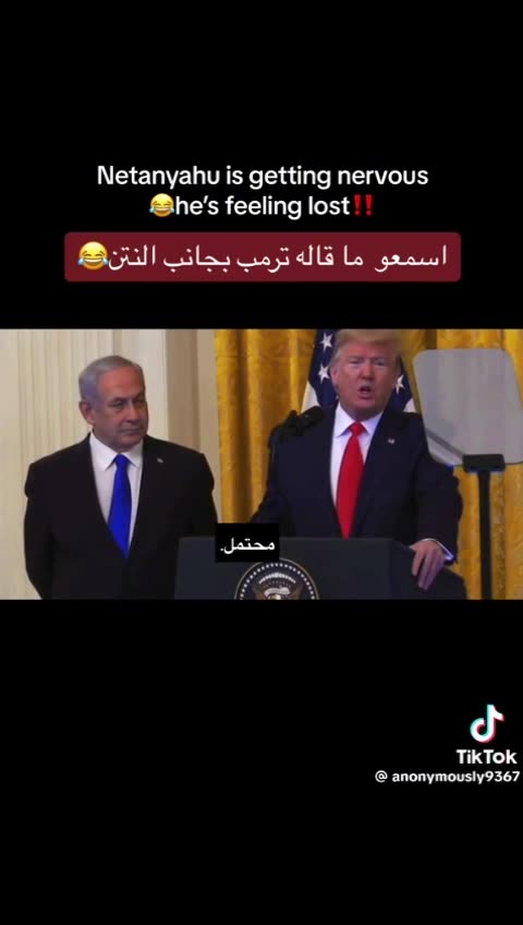President Trump Red-Pilling the World in front of an uncomfortable Khazarian called Netanyahu
