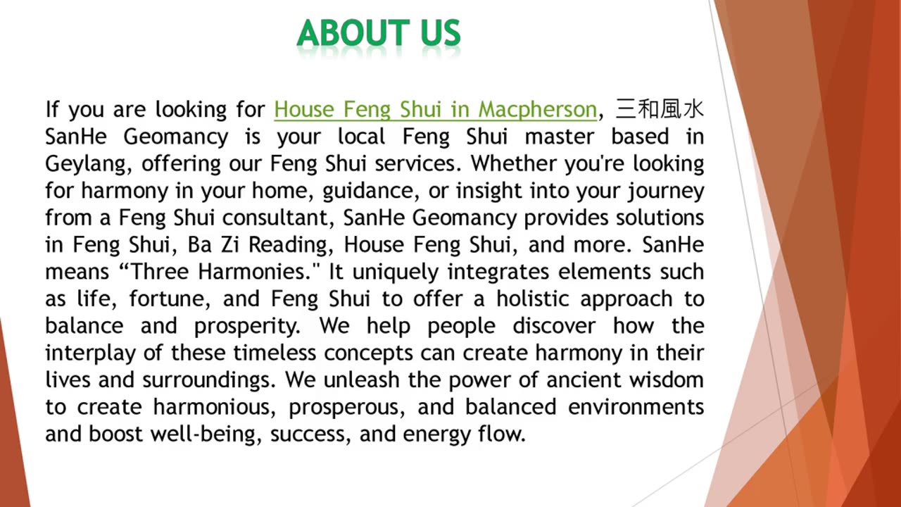 If you are looking for House Feng Shui in Macpherson